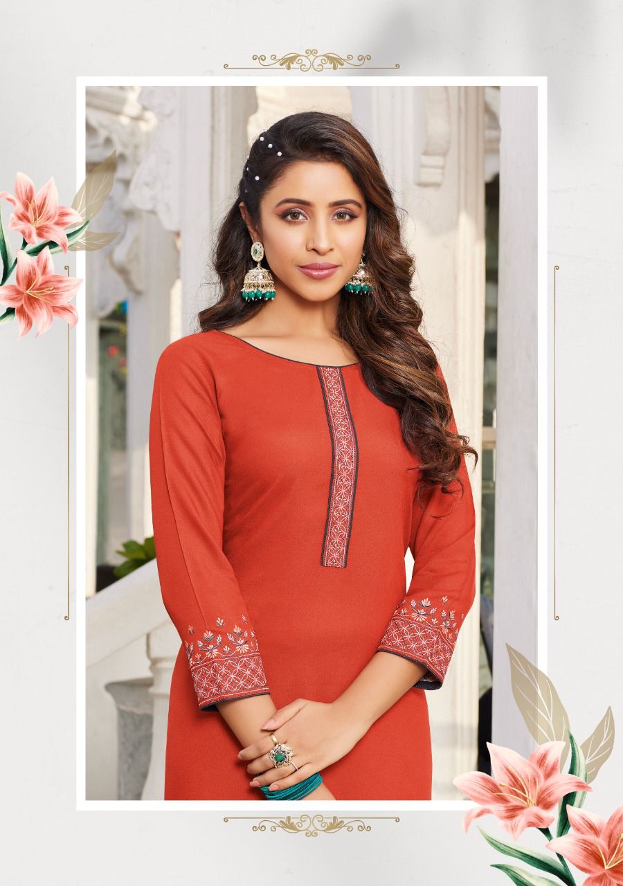 Ladies Flavour Serena 7 Rayon New Fancy Ethnic Wear Designer Kurtis Collection